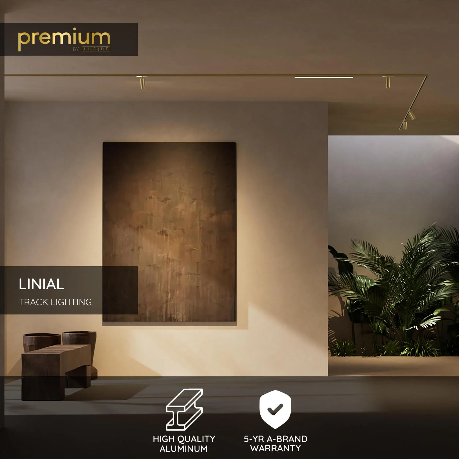Lucide Premium LINIAL X-konektor - 1-okruhovu00fd osvetu013eovacu00ed systu00e9m - Smart - 48V Track - Champagne