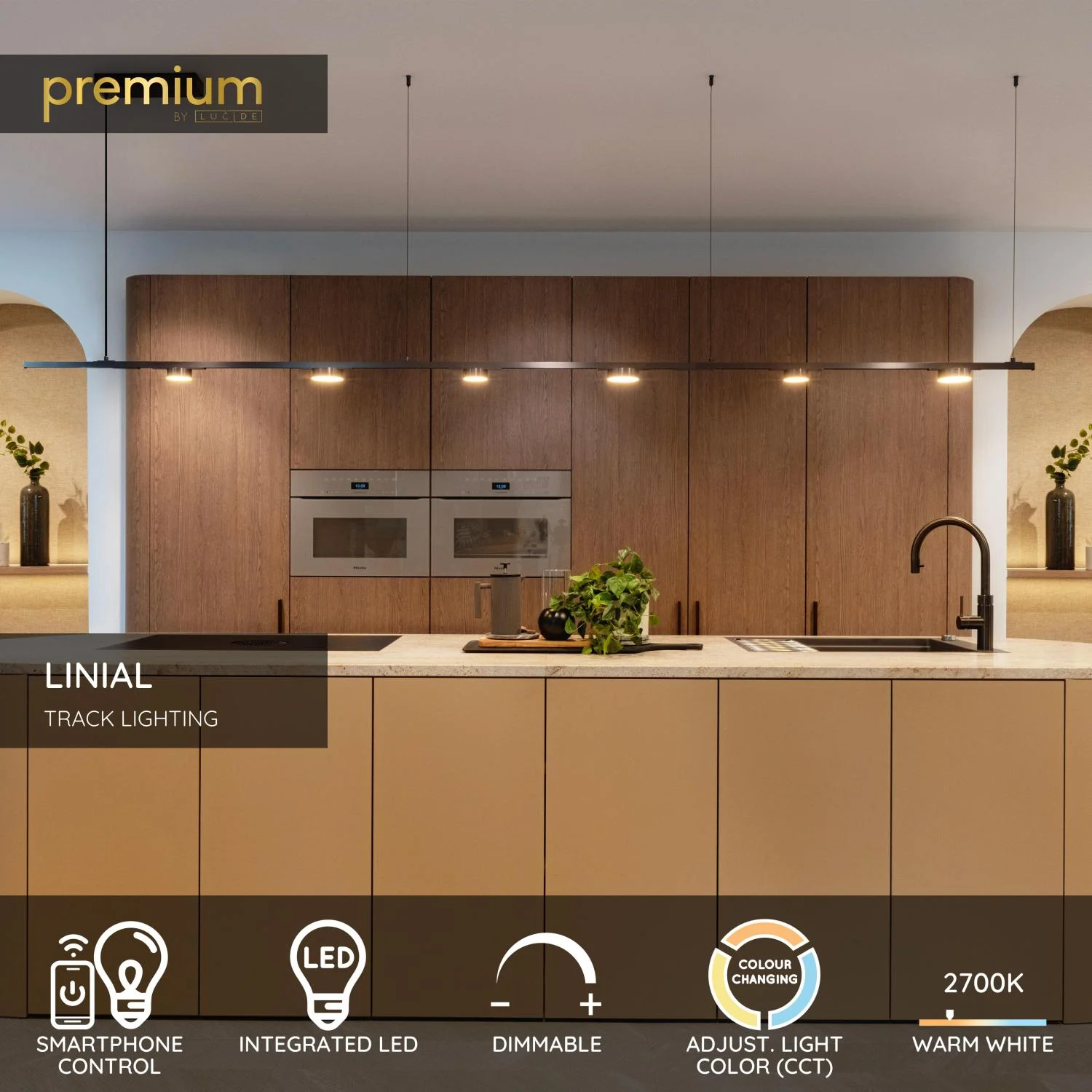Lucide Premium LINIAL FIXXT - 1-okruhovu00fd osvetu013eovacu00ed systu00e9m / Smart Rail Lighting - Smart - 48V kou013eaj - 1xLED - Satin Gun Metal