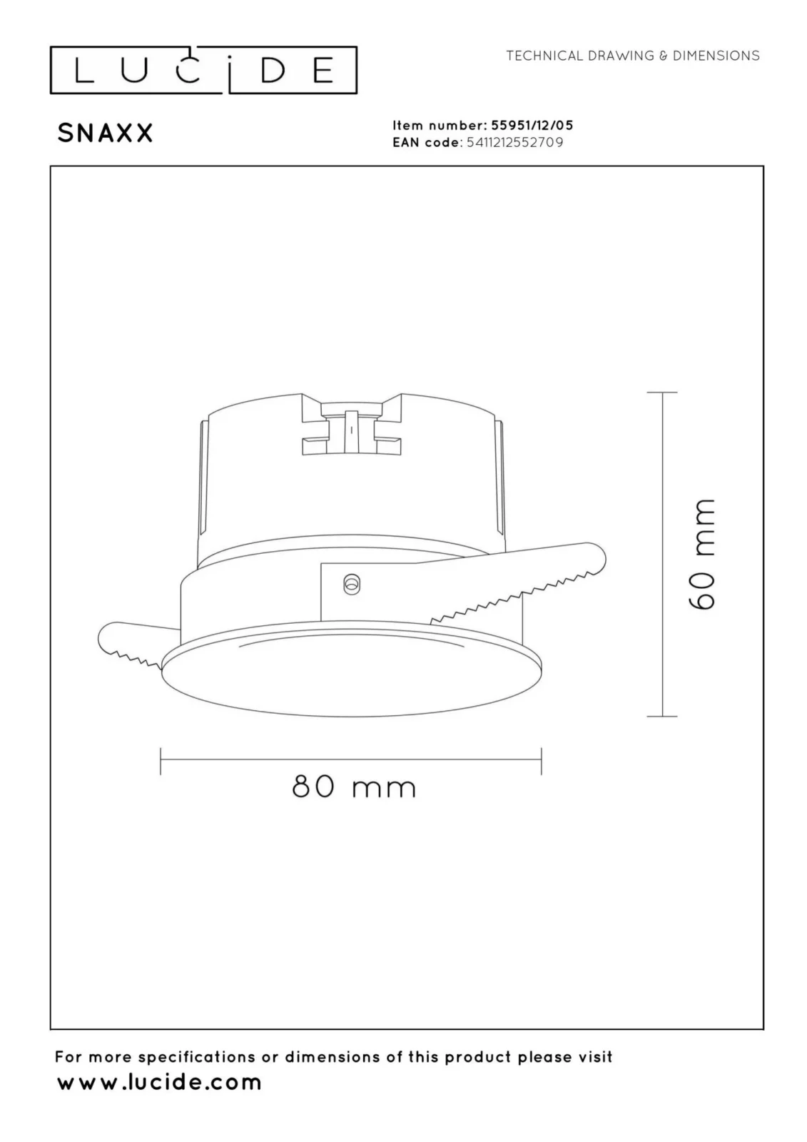 Lucide SNAXX - Zapustenu00e9 reflektor - u00d8 8 cm - LED tlmenu00fd. - CCT - 1x12W 2700K/4000K - u0160ampansku00e1 farba | Pru00e9miovu00e9