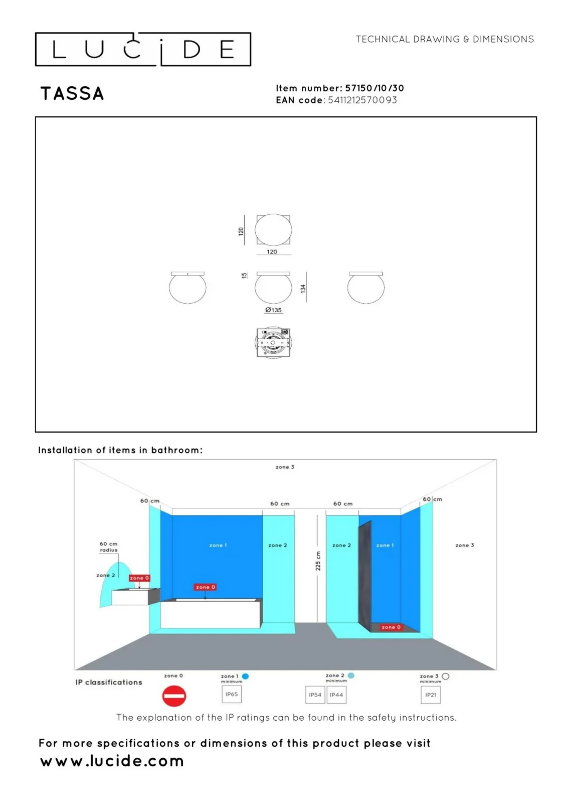 Lucide TASSA - Spu00fau0161u0165acie stropnu00e9 svetlo Ku00fapeu013eu0148a - u00d8 13,5 cm - LED Tlmenu00e9 po teplu00e9 - 1x12W 1800K/3000K - IP40 - u010cierna
