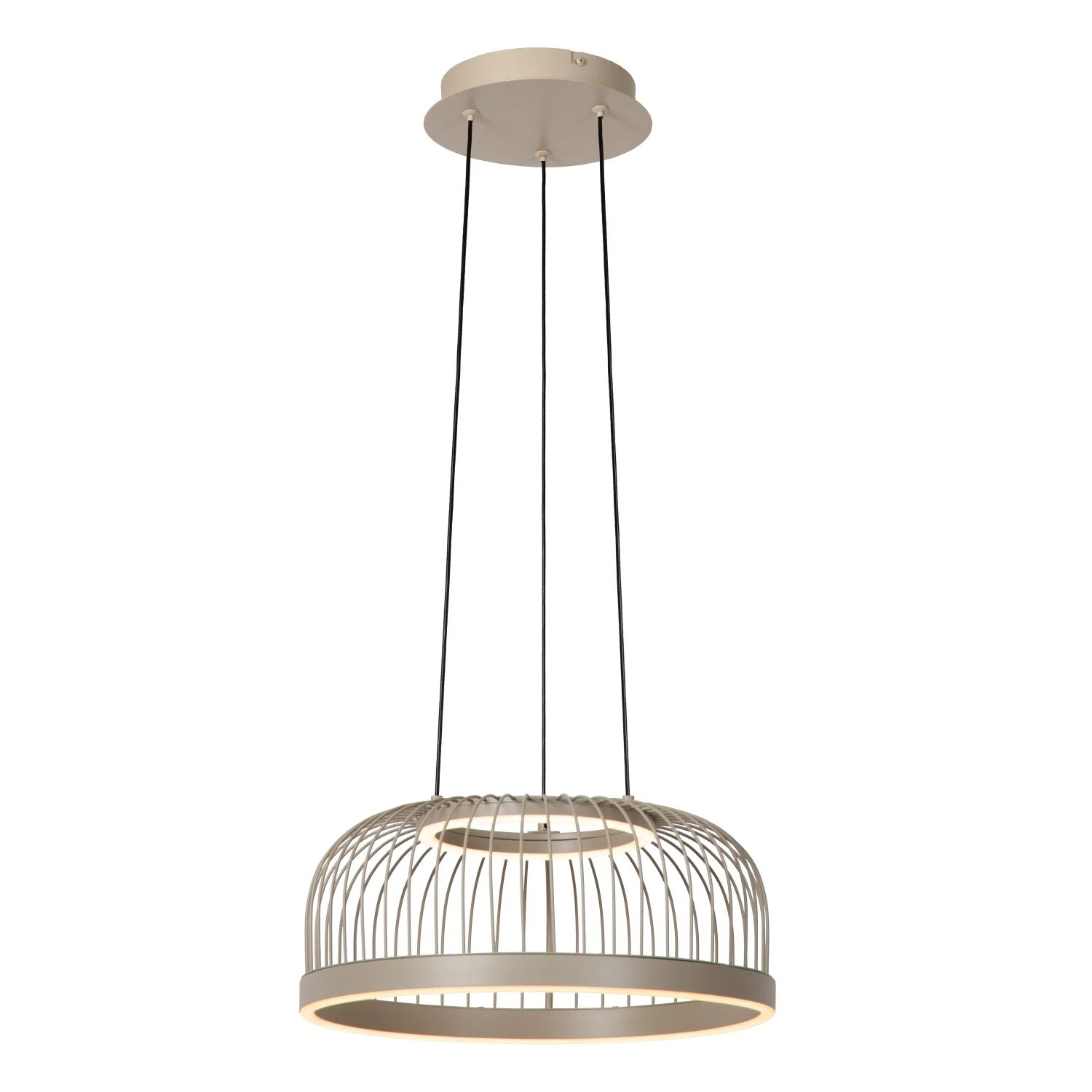 Lucide RIXANNE - Zu00e1vesnu00e9 svetlo - u00d8 40 cm- LED 3 StepDim - CCT - 1x22W 2200K/4000K - Taupe - Vibes