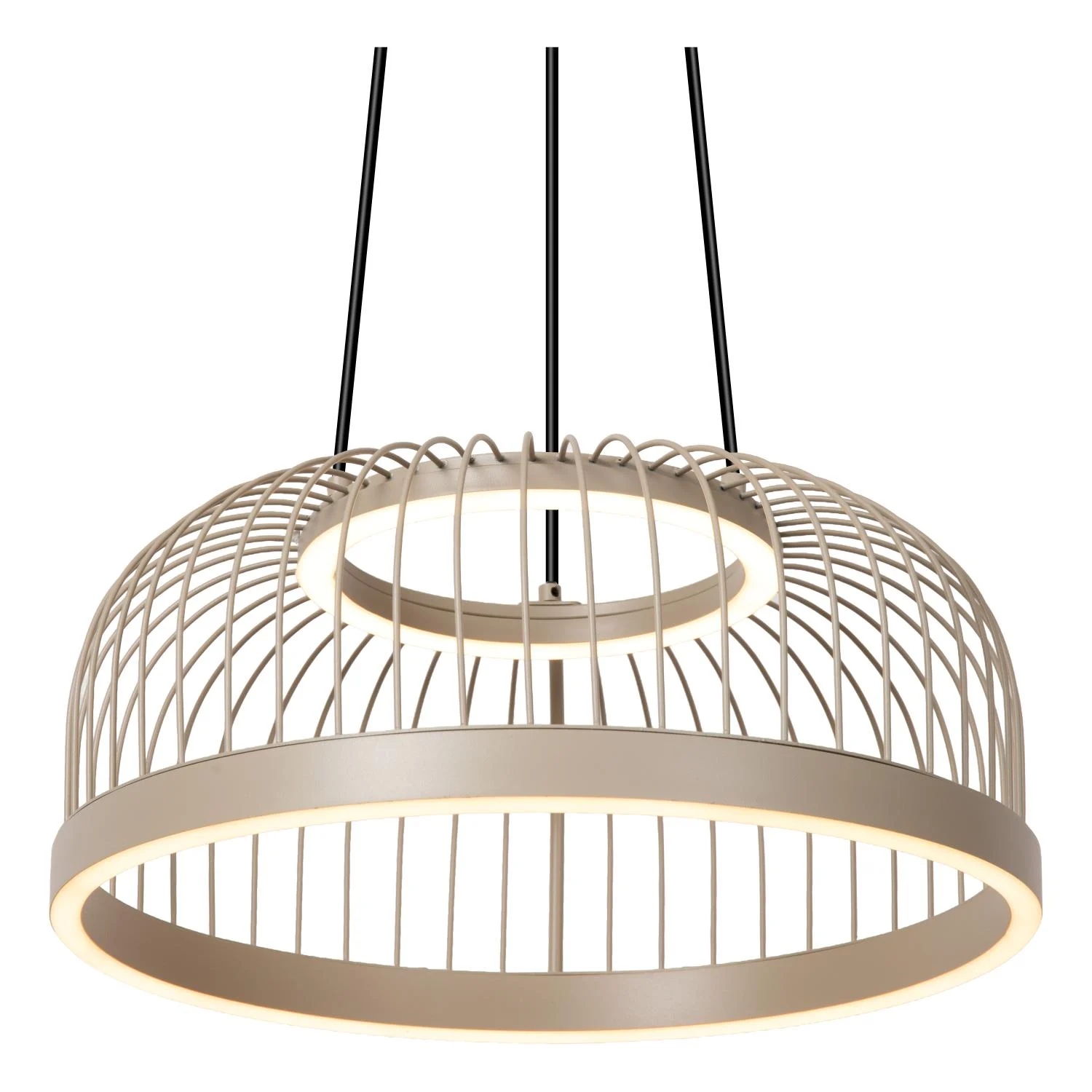Lucide RIXANNE - Zu00e1vesnu00e9 svetlo - u00d8 40 cm- LED 3 StepDim - CCT - 1x22W 2200K/4000K - Taupe - Vibes