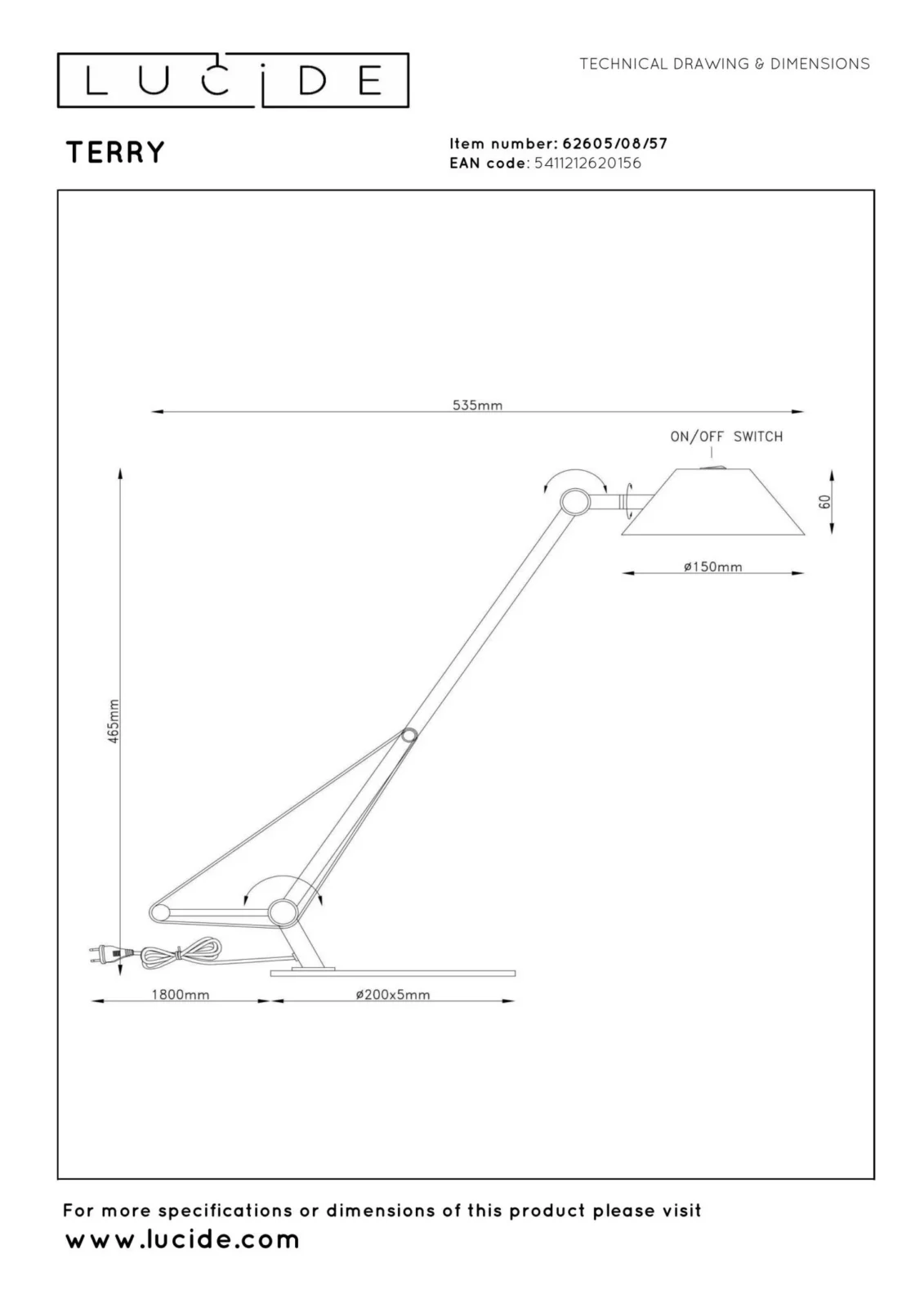 Lucide TERRY - Stolnu00e1 lampa - LED - 1x8W 3000K - bordovu00e1 - Vibes