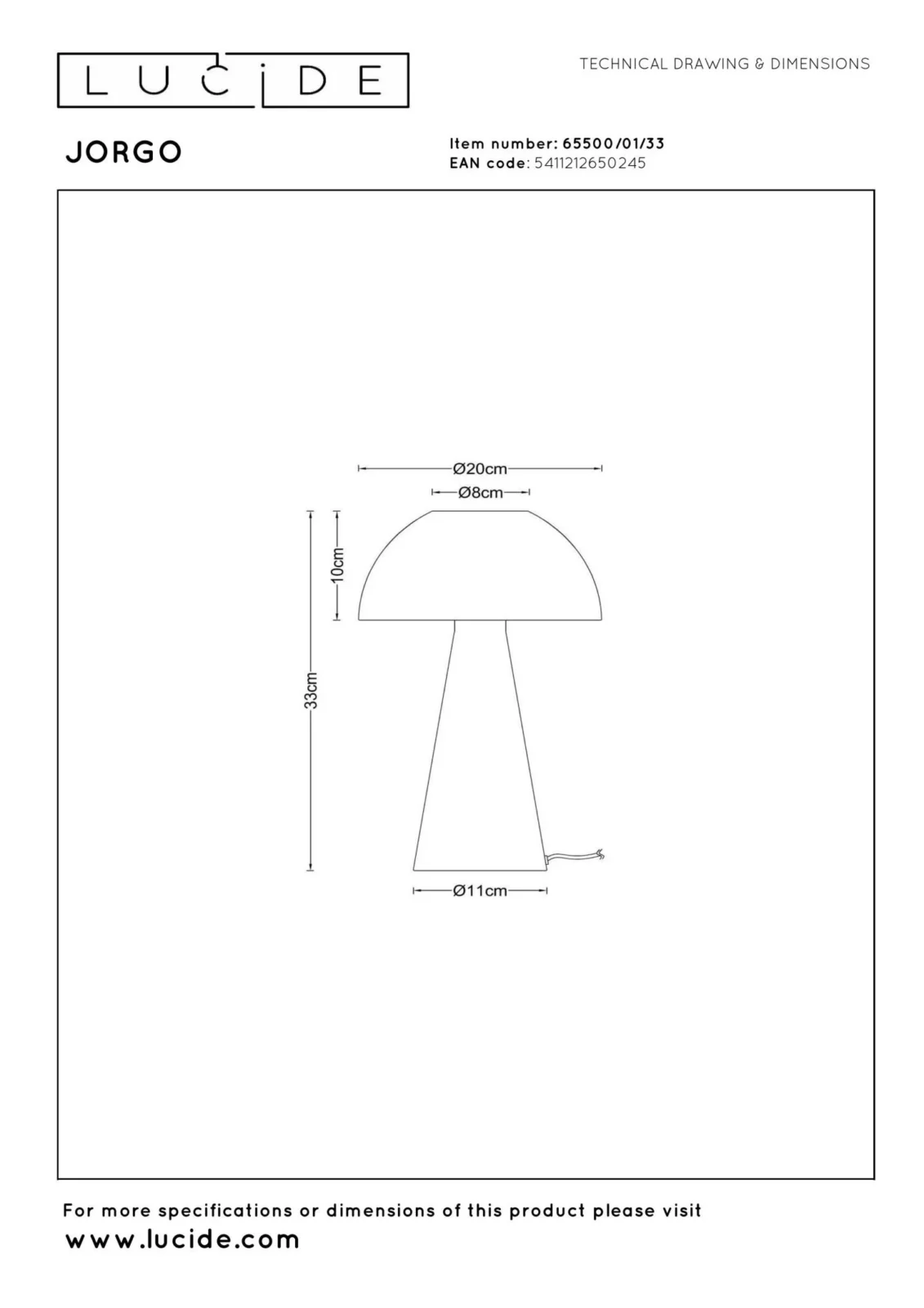 Lucide JORGO - Stolnu00e1 lampa - u00d8 20 cm - 1xE27 - Zelenu00e1 | Essential