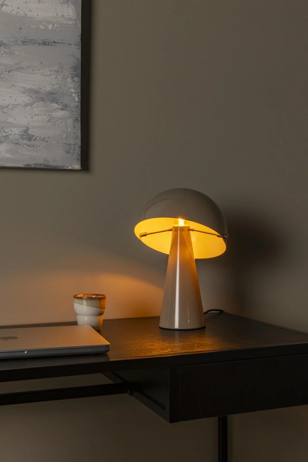 Lucide BARONE - Stolnu00e1 lampa - u00d8 23 cm - 1xE27 - Taupe | Nu00e1lada