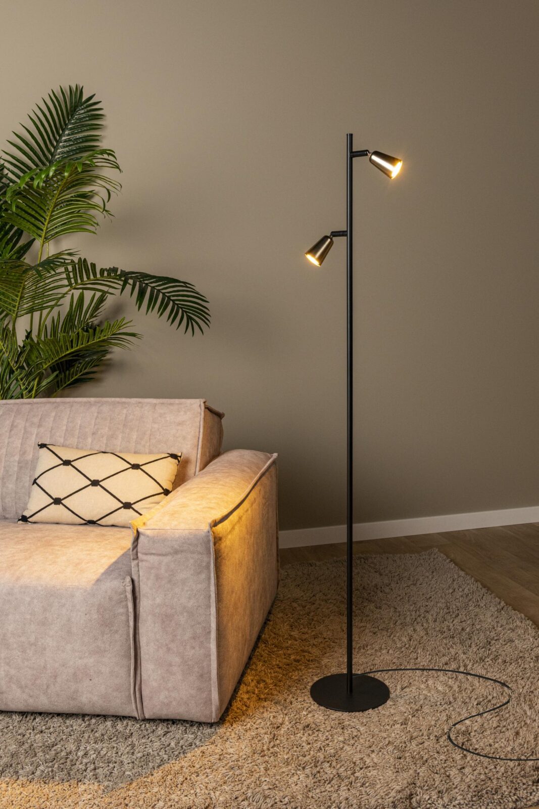 Lucide TIANA - Stojacia lampa - 2xGU10 - u0160ampansku00e9 farba | Essential