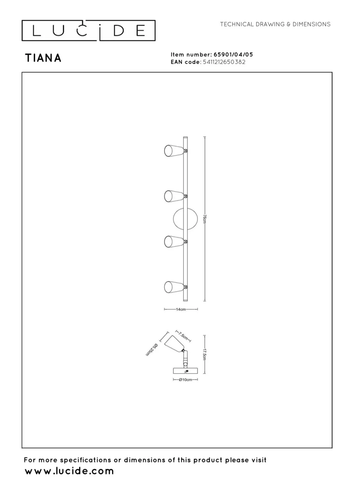 Lucide TIANA - Stropnu00e9 reflektory - 4xGU10 - u0160ampansku00e9 farba | Essential