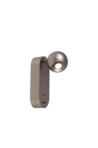 Lucide MONTANA - Nu00e1stennu00e9 svetlo - LED - CCT - 1x6,3W 2700K/4000K - S USB nabu00edjacu00edm bodom - Grey iron | Pru00e9miovu00e9