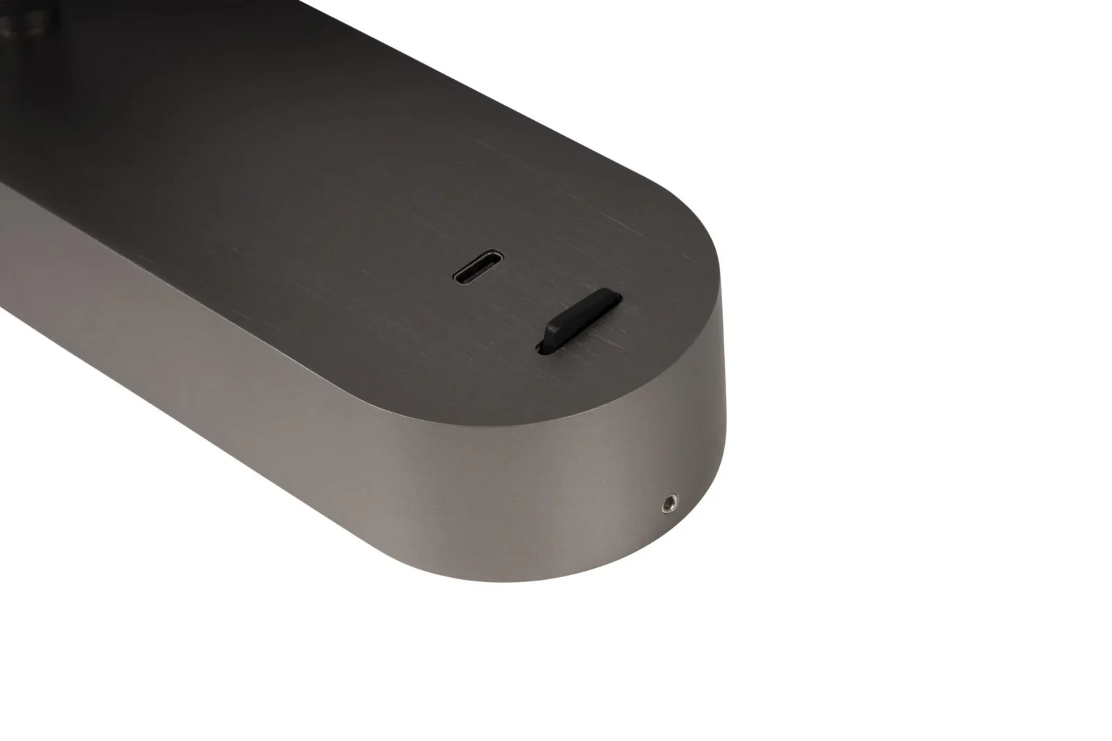 Lucide MONTANA - Nu00e1stennu00e9 svetlo - LED - CCT - 1x6,3W 2700K/4000K - S USB nabu00edjacu00edm bodom - Grey iron | Pru00e9miovu00e9