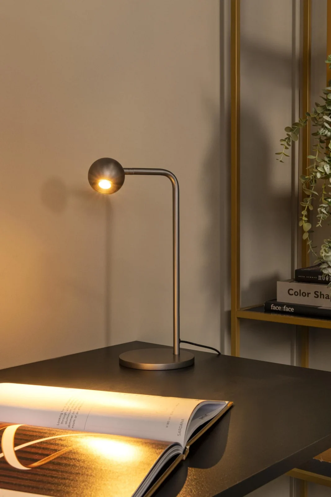 Lucide MONTANA - Stolnu00e1 lampa - LED tlmenu00e1. - 1x5W 2700K - Sivu00e9 u017eelezo | Pru00e9miovu00e9