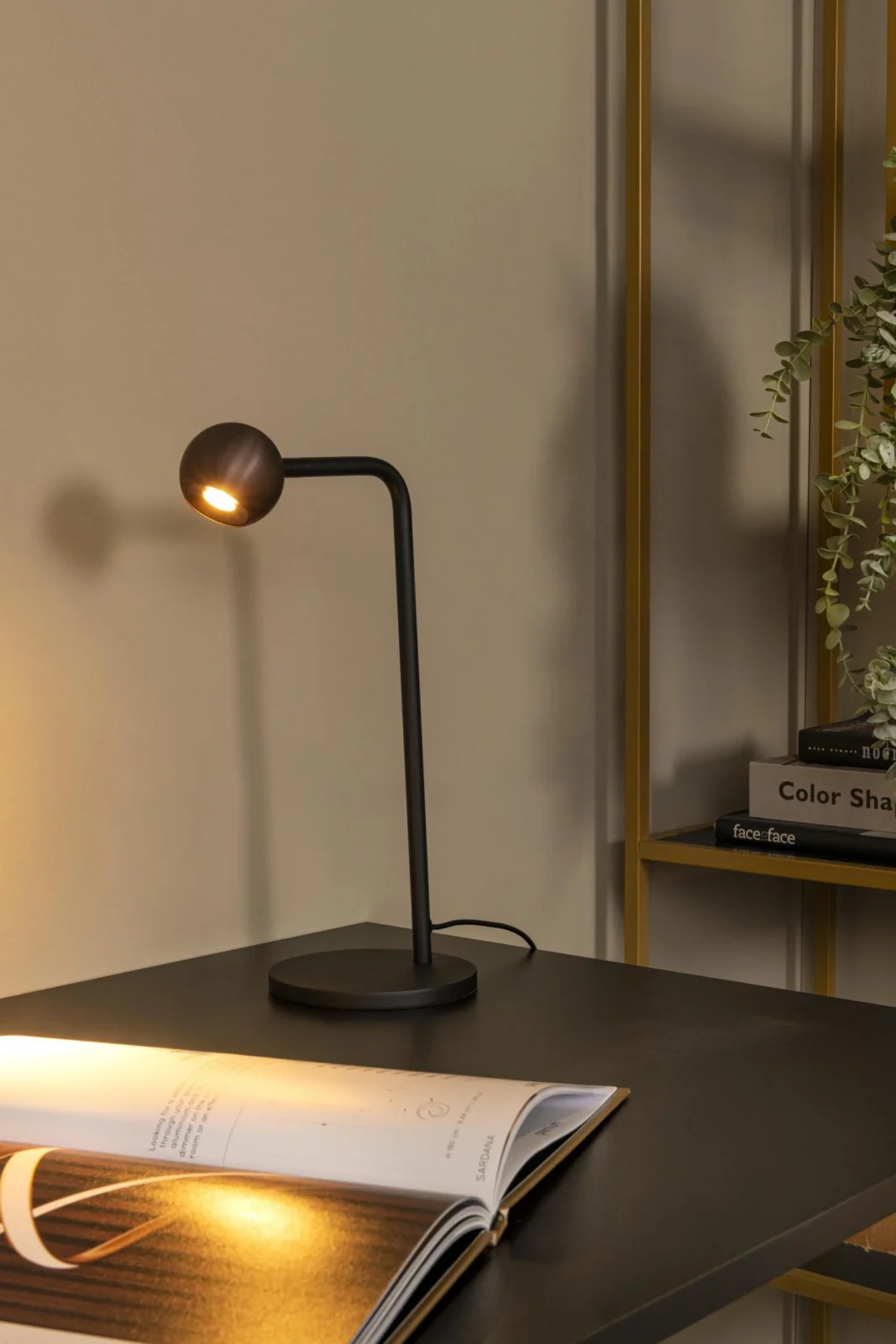 Lucide MONTANA - Stolnu00e1 lampa - LED tlmenu00e1. - 1x5W 2700K - Ku00e1va | Pru00e9miovu00e9