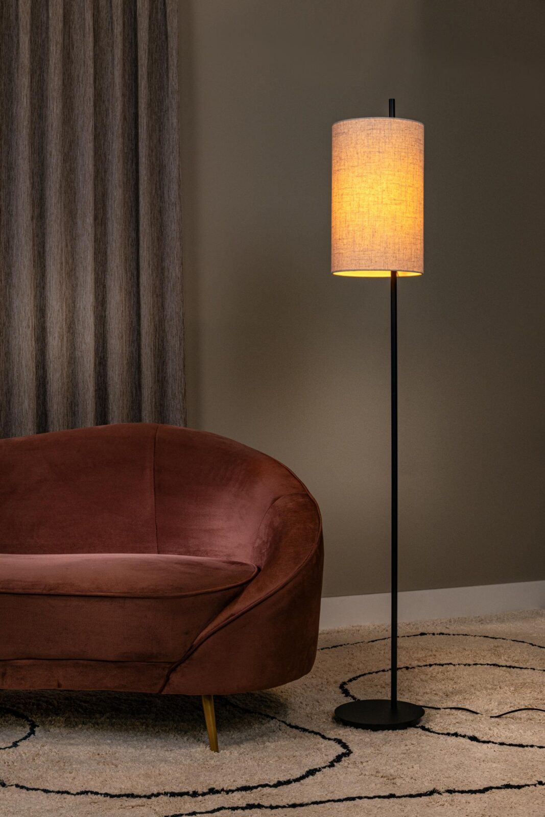 Lucide MAGIC - Stojacia lampa - u00d8 24 cm - 1xE27 - u010dierna