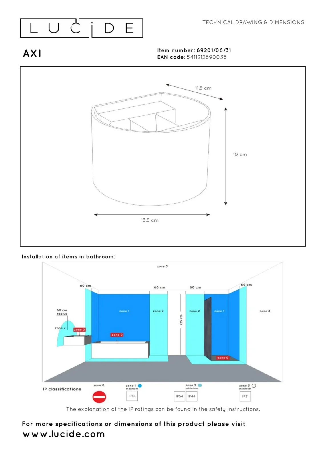 Lucide AXI - Nu00e1stennu00e9 reflektory / Nu00e1stennu00e9 svetlo Ku00fapeu013eu0148a - LED - 2x3,5W 2700K - IP54 - Nastaviteu013enu00fd uhol lu00fau010da - biela