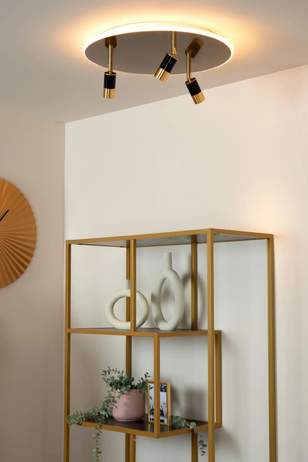 Lucide JUBEL - Zapustenu00e9 stropnu00e9 svetlo - u00d8 48 cm - LED - CCT - 2500K/3000K - Matt Gold / Brass