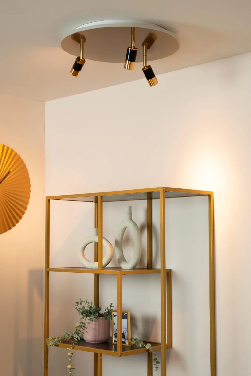Lucide JUBEL - Zapustenu00e9 stropnu00e9 svetlo - u00d8 48 cm - LED - CCT - 2500K/3000K - Matt Gold / Brass