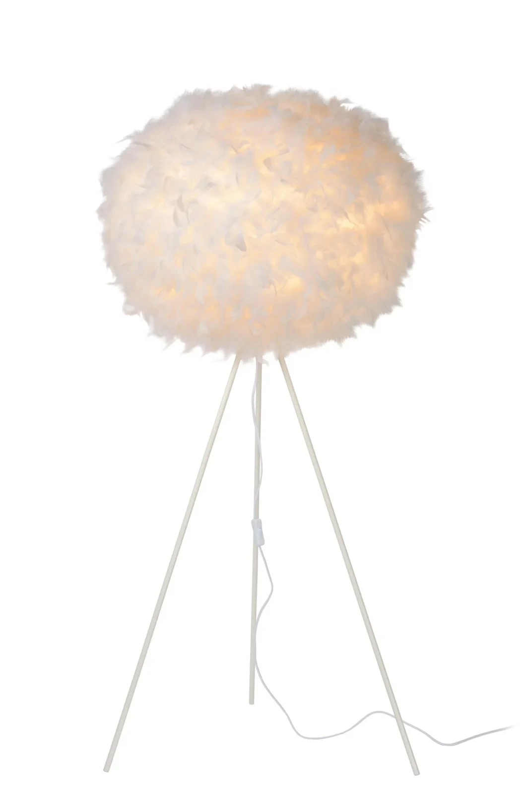 Lucide GOOSY SOFT - Stojaca lampa - u00d8 50 cm - 1xE27 - biela