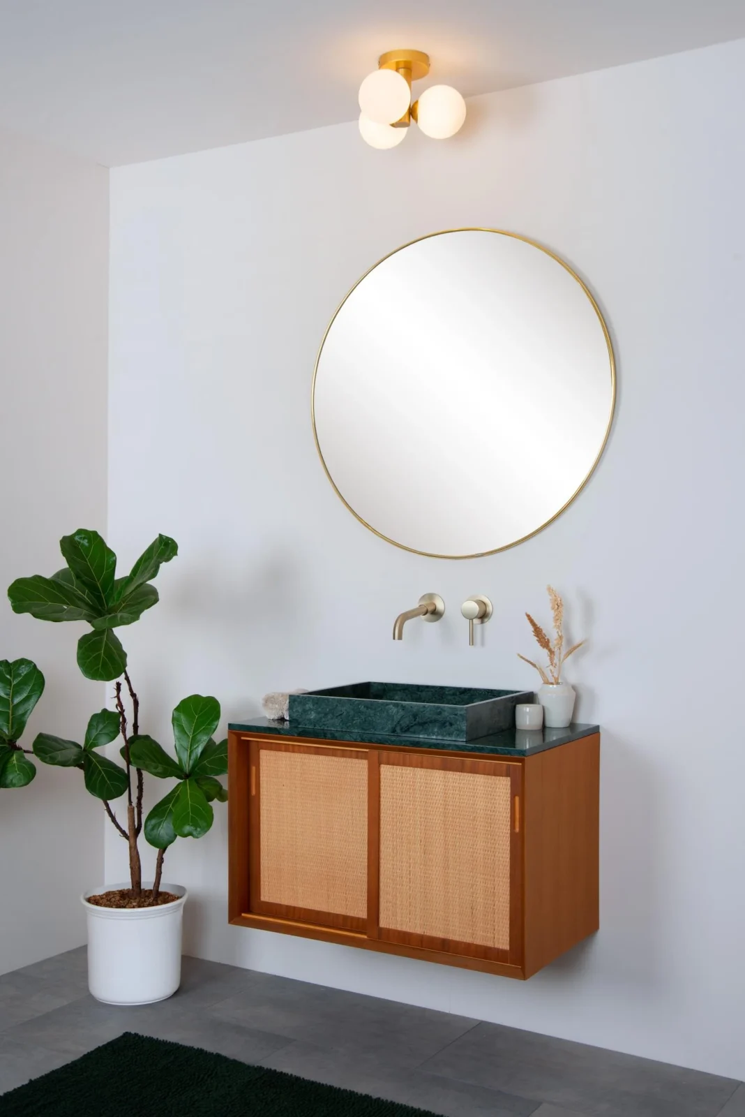 Lucide TRUDY - Spu00fau0161u0165acie stropnu00e9 svetlo Ku00fapeu013eu0148a - u00d8 28 cm - 3xG9 - IP44 - Matt Gold / Brass