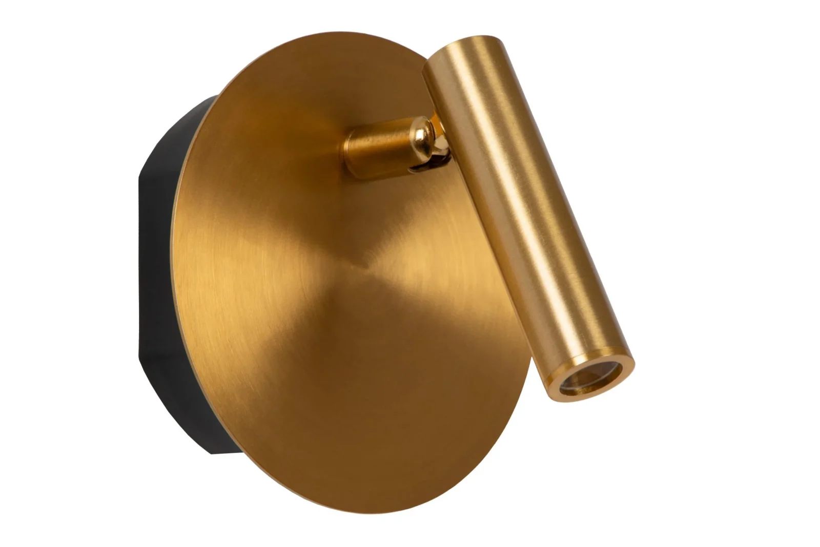 Lucide JOLIJN - Nabu00edjateu013enu00e1 nou010dnu00e1 lampa / nu00e1stennu00e9 svetlo - Batu00e9riovu00fd balu00edk - u00d8 10,2 cm - LED - 1x2W 3000K - Magneticku00e1 - Matt Gold / Mosadz