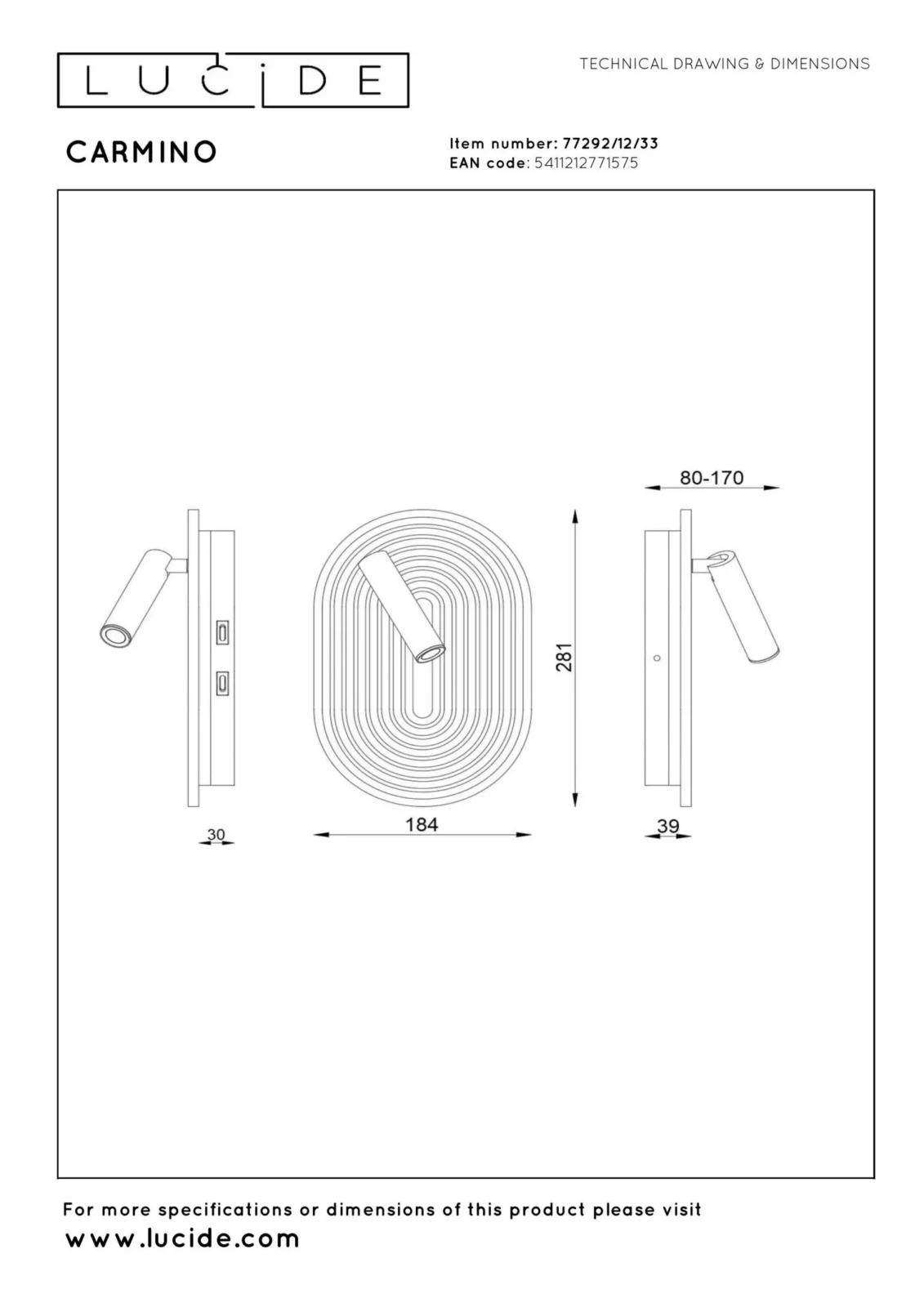 Lucide CARMINO - Nu00e1stennu00e9 svetlo - LED - 2700K - Zelenu00e1 | Essential