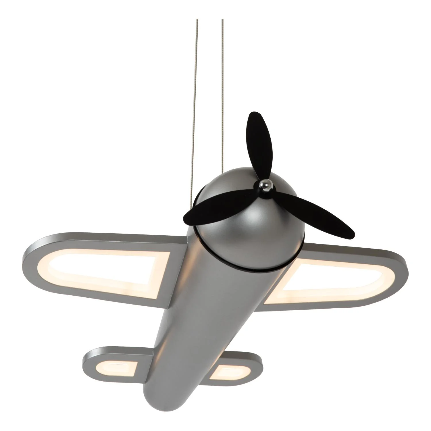 Lucide FOKKER - Zu00e1vesnu00e9 svetlo pre deti - LED - 1x28W 2500K - sivu00e9 u017eelezo
