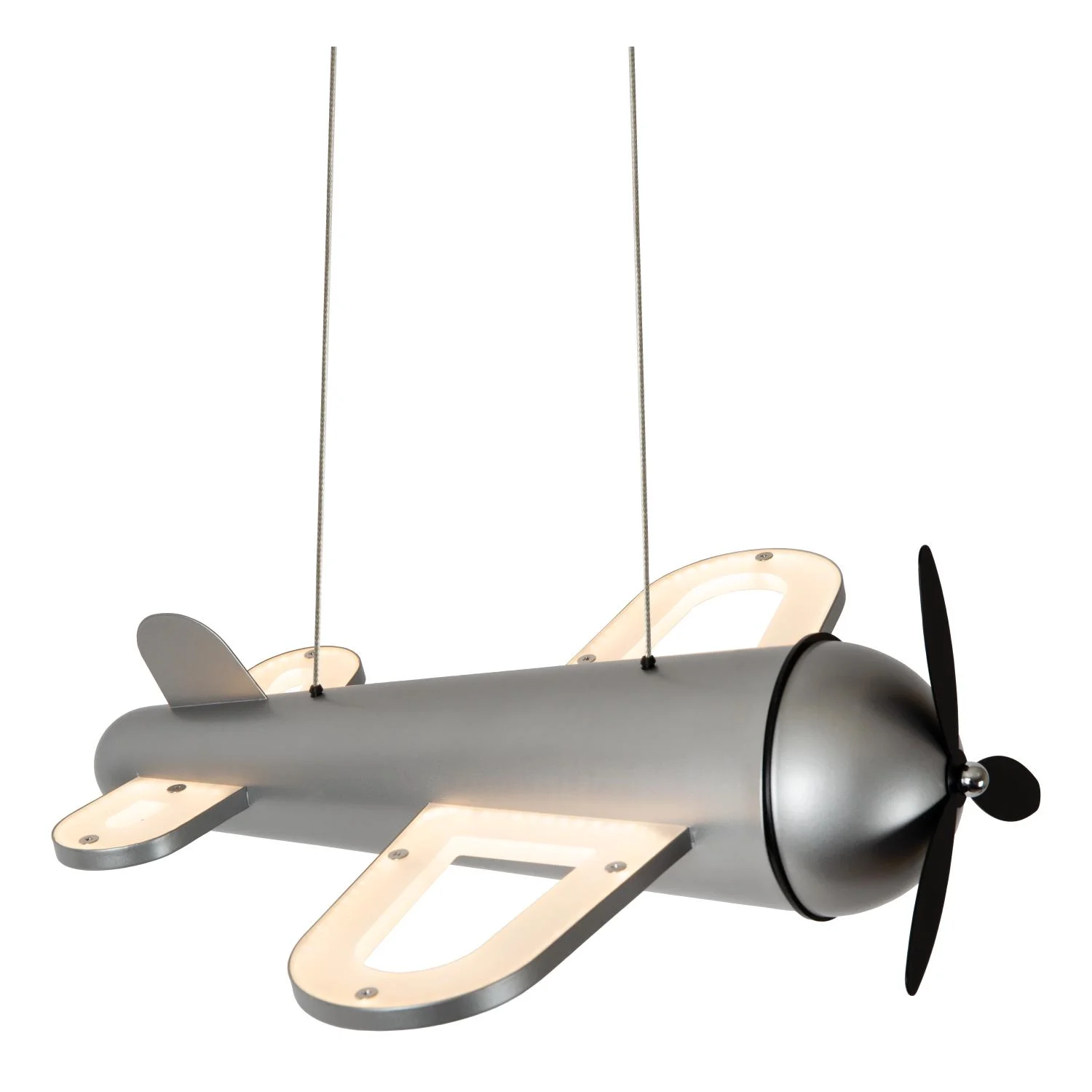 Lucide FOKKER - Zu00e1vesnu00e9 svetlo pre deti - LED - 1x28W 2500K - sivu00e9 u017eelezo