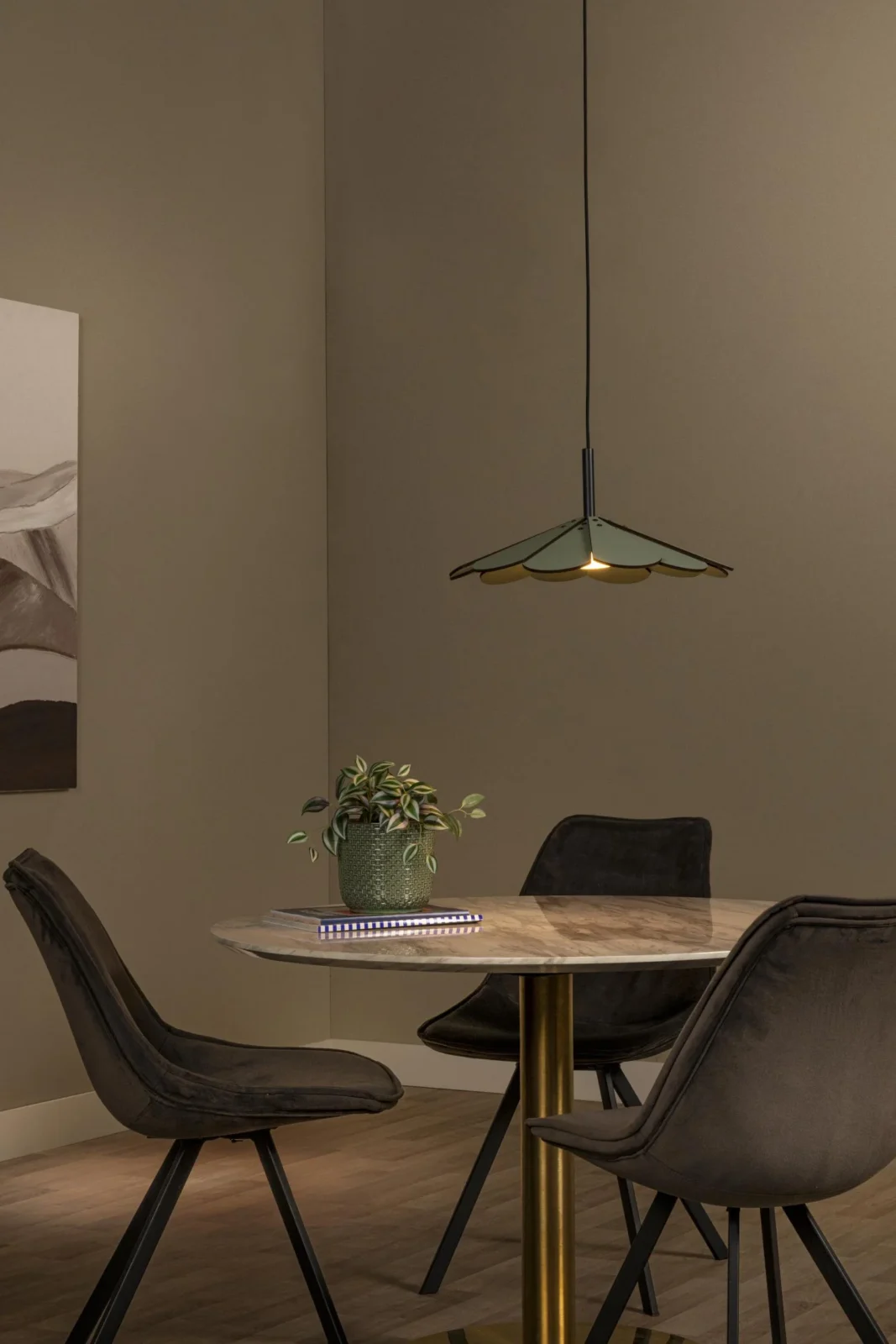Lucide BLOMSTER - Zu00e1vesnu00e9 svetlo - u00d8 47 cm - LED tlmenu00e9 - 1x9W 2700K - zelenu00e9 | Essential