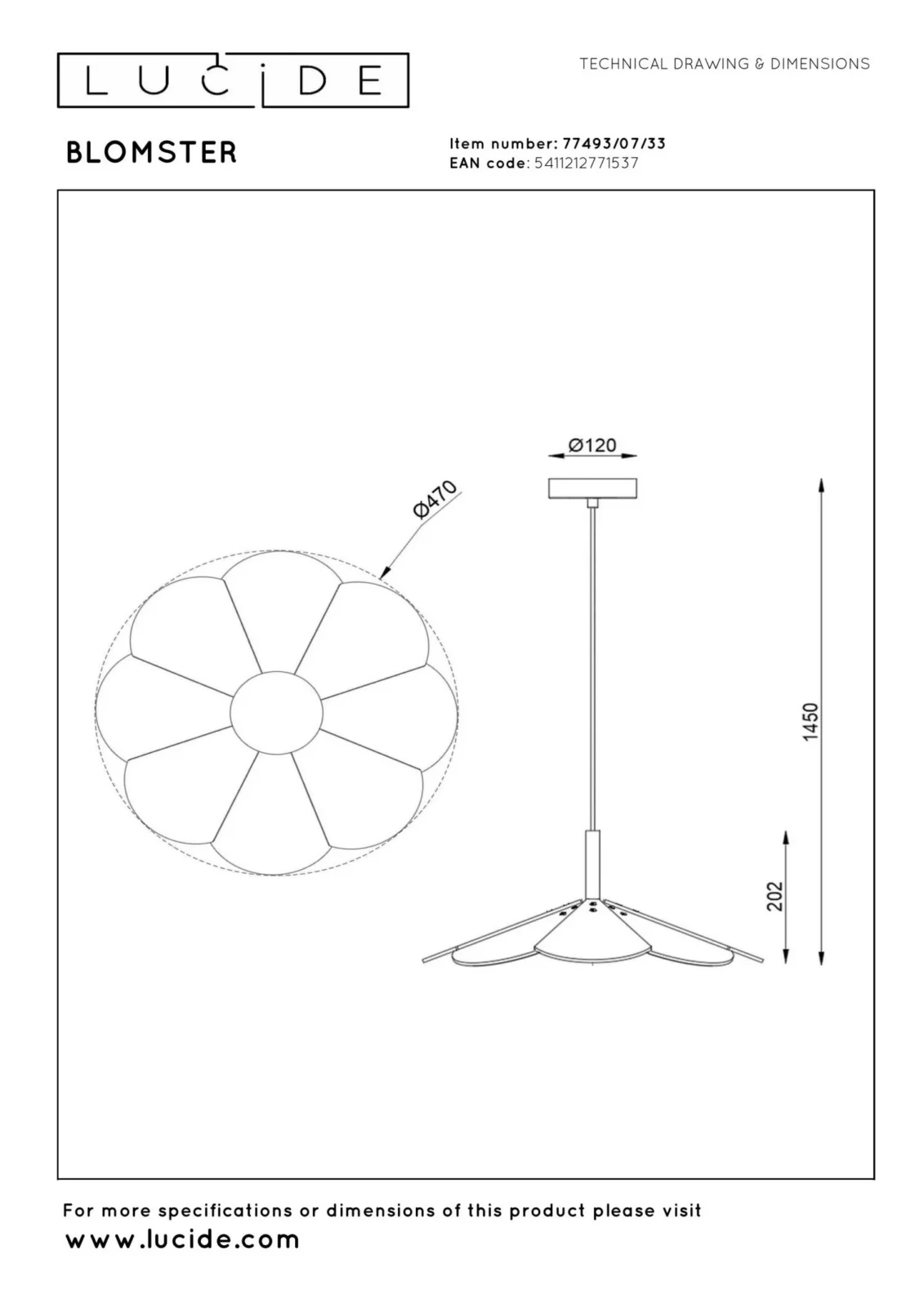 Lucide BLOMSTER - Zu00e1vesnu00e9 svetlo - u00d8 47 cm - LED tlmenu00e9 - 1x9W 2700K - zelenu00e9 | Essential