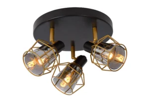 Lucide NILA - Stropnu00e9 reflektory - u00d8 36 cm - 3xE14 - u010cierna