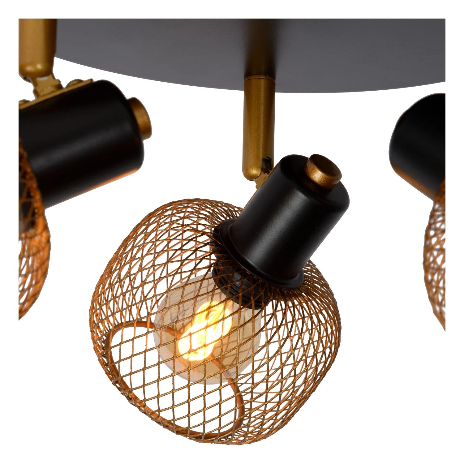 Lucide MAREN - Stropnu00e9 reflektory - u00d8 37 cm - 3xE14 - Matt Gold / Brass