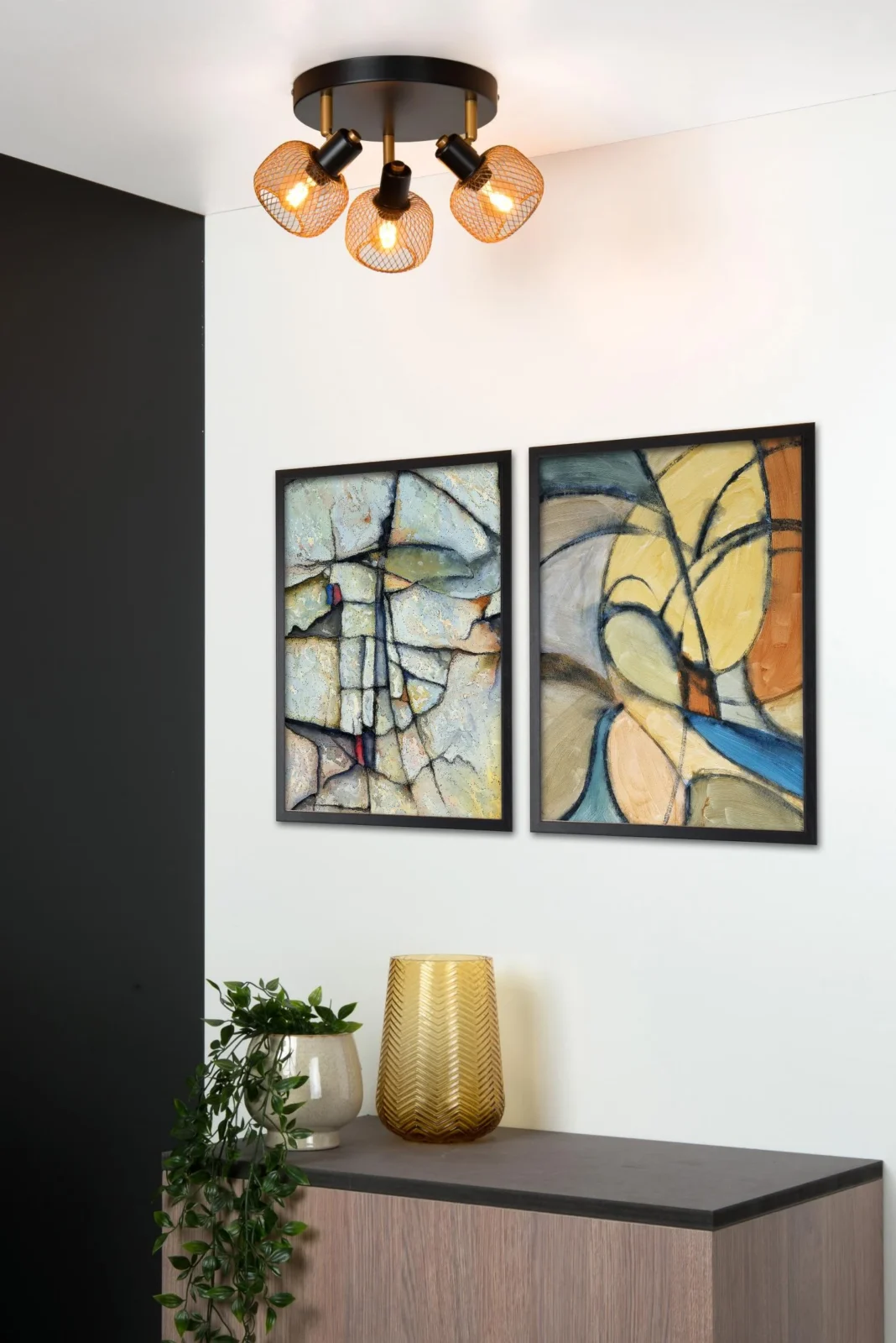 Lucide MAREN - Stropnu00e9 reflektory - u00d8 37 cm - 3xE14 - Matt Gold / Brass