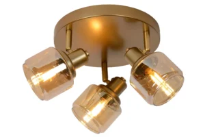 Lucide BJORN - Stropnu00e9 reflektory - u00d8 38 cm - 3xE14 - Matt Gold / Brass