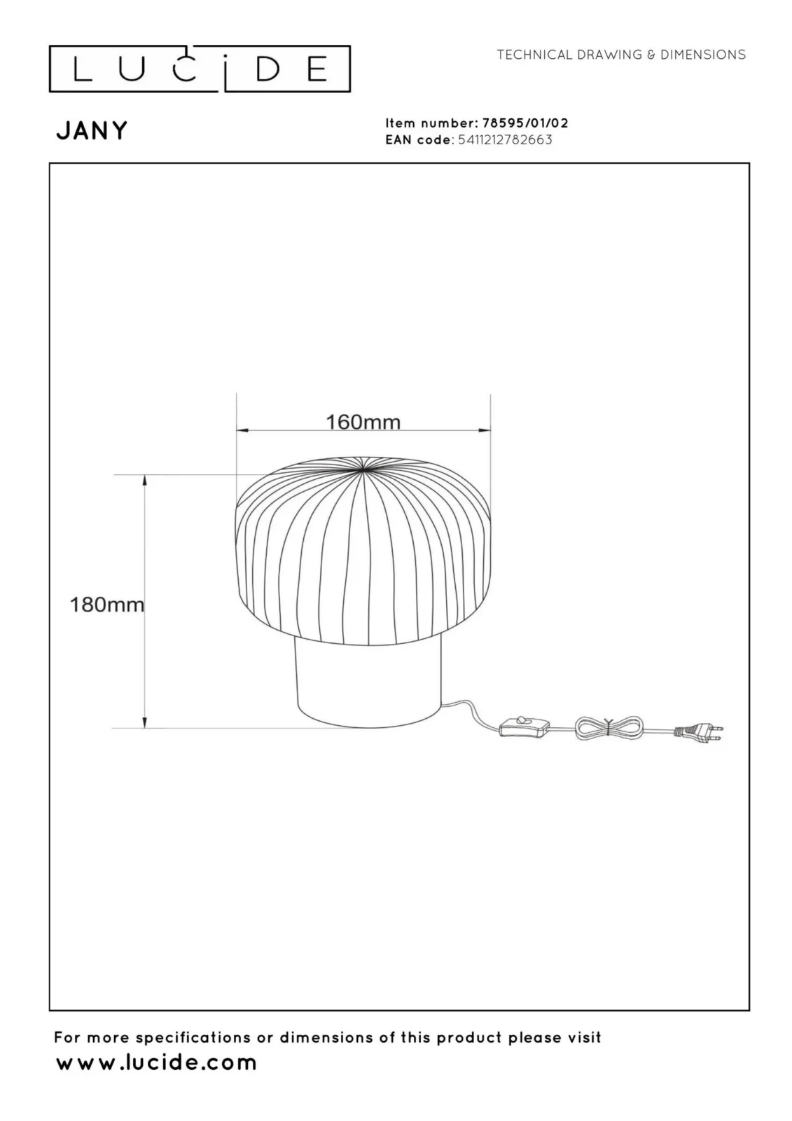 Lucide JANY - Stolnu00e1 lampa - u00d8 16 cm - 1xE14 - Matnu00fd zlato / mosadz