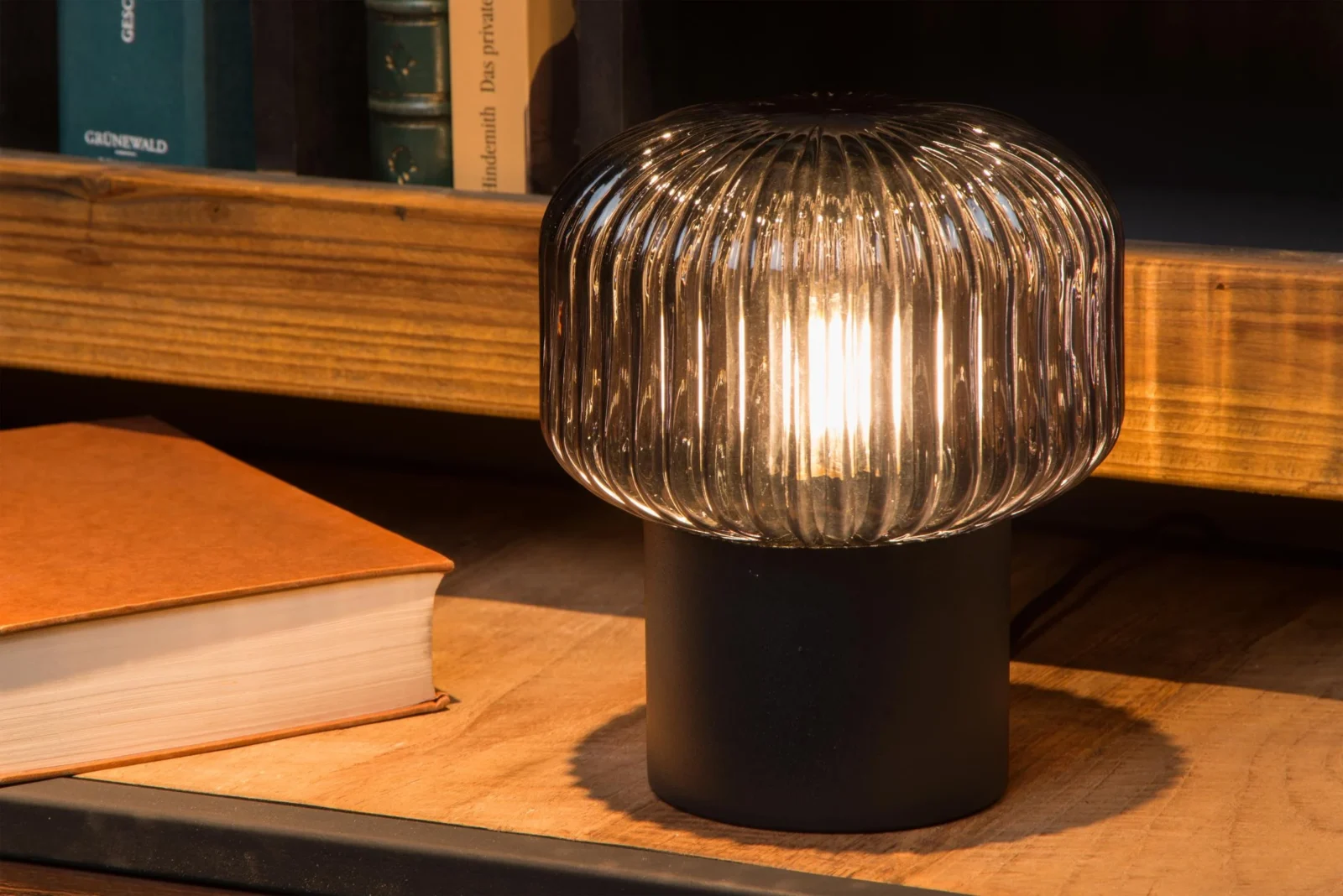 Lucide JANY - Stolnu00e1 lampa - u00d8 16 cm - 1xE14 - u010dierna