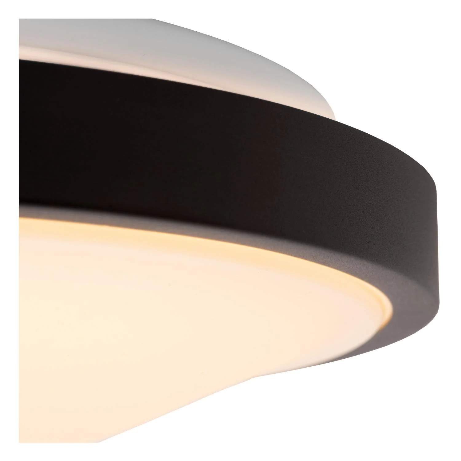 Lucide DASHER - Spu00fau0161u0165acie stropnu00e9 svetlo Ku00fapeu013eu0148a - u00d8 29,3 cm - LED - 1x12W 2700K - IP44 - Pohybovu00fd senzor - u010dierny