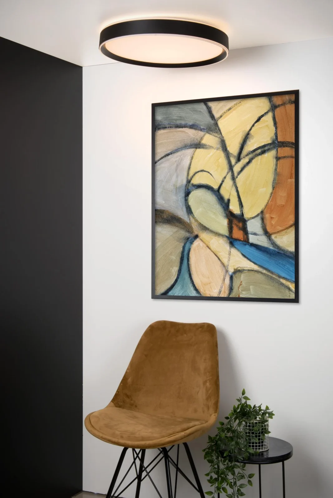 Lucide NURIA - Zapustenu00e9 stropnu00e9 svetlo - u00d8 50 cm - LED 3 StepDim - 1x36W 2700K - u010dierna