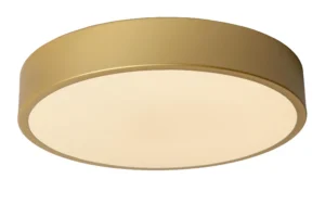 Lucide UNAR - Zapustenu00e9 stropnu00e9 svetlo - u00d8 30 cm - LED 3 StepDim - 1x18W 2700K - Matt Gold / Brass