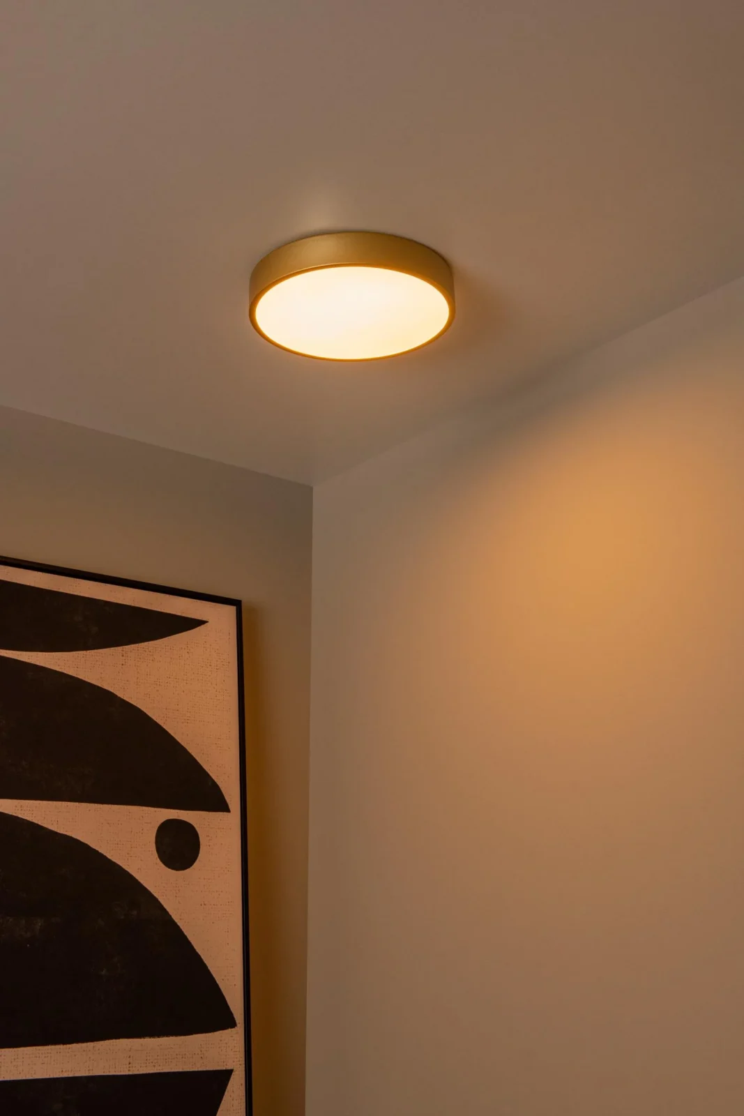 Lucide UNAR - Zapustenu00e9 stropnu00e9 svetlo - u00d8 30 cm - LED 3 StepDim - 1x18W 2700K - Matt Gold / Brass