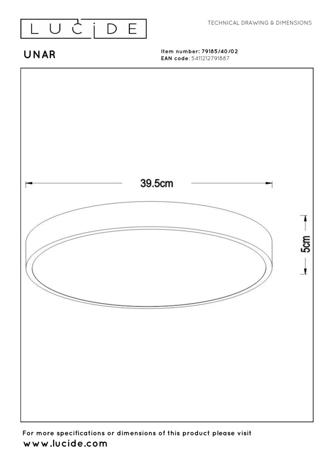 Lucide UNAR - Zapustenu00e9 stropnu00e9 svetlo - u00d8 39,5 cm - LED 3 StepDim - 1x24W 2700K - Matt Gold / Brass