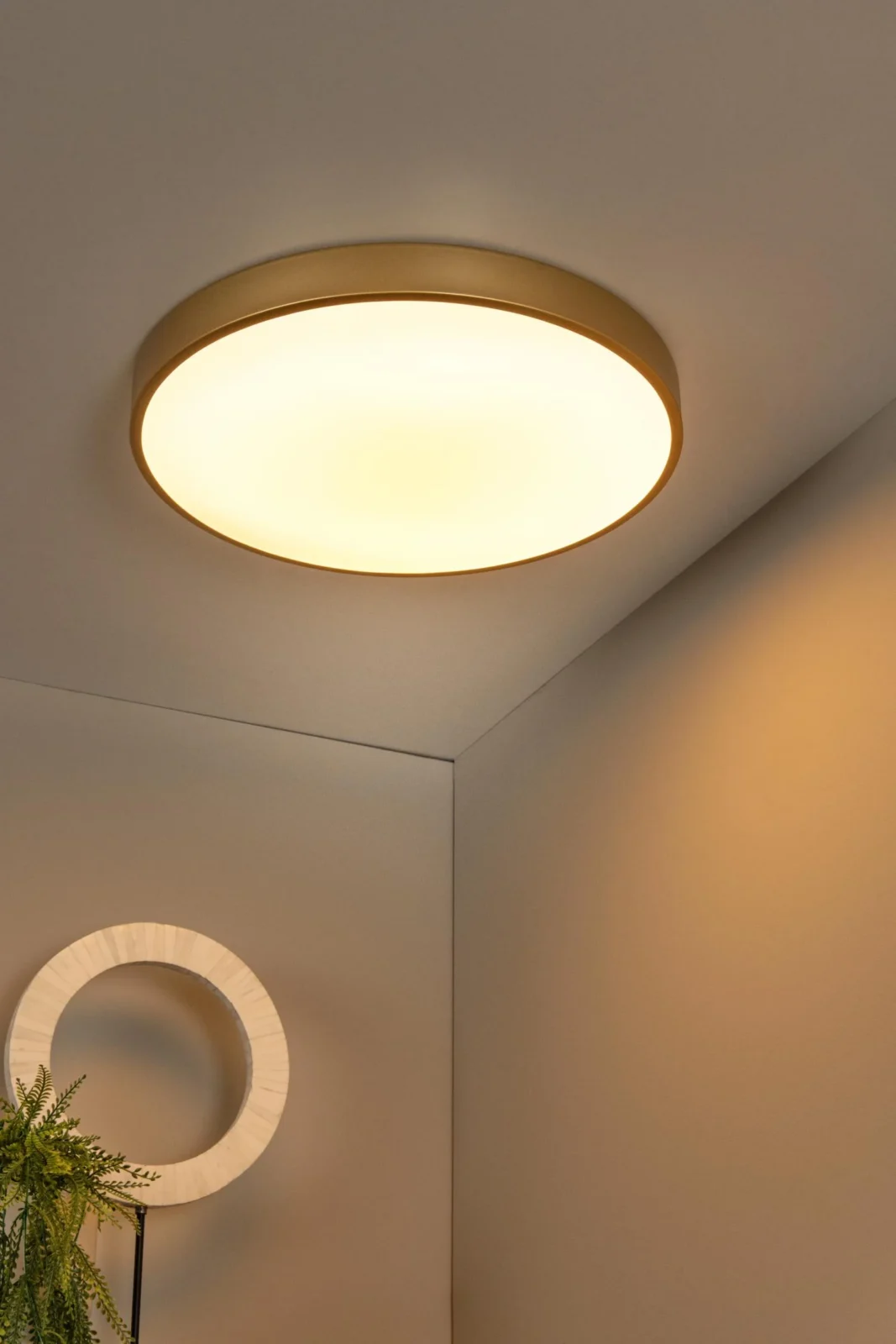 Lucide UNAR - Zapustenu00e9 stropnu00e9 svetlo - u00d8 49,5 cm - LED 3 StepDim - 1x36W 2700K - Matt Gold / Brass