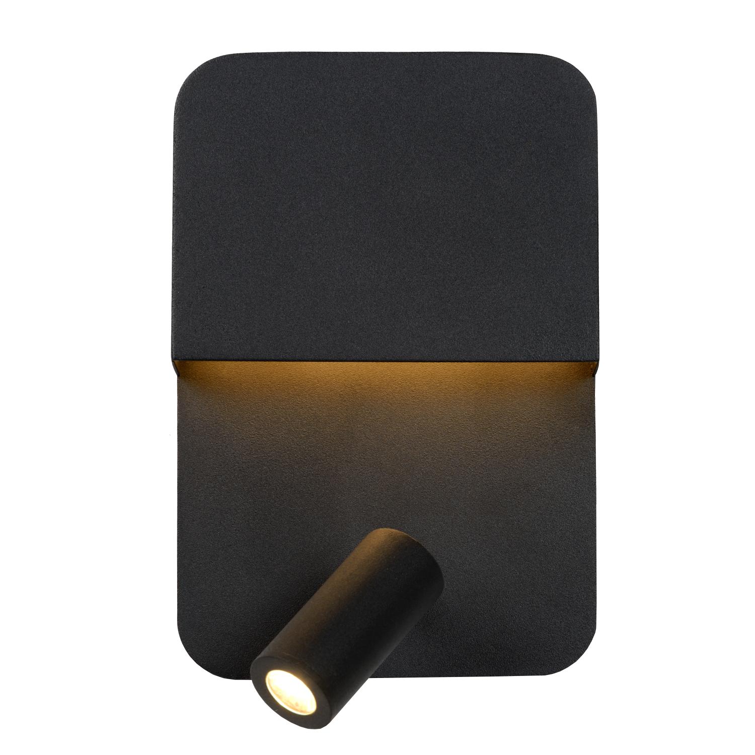 Lucide BOXER - Lampa pri poste / nu00e1stennu00e9 svetlo - LED - 3000K - s USB nabu00edjacu00edm bodom - u010dierna