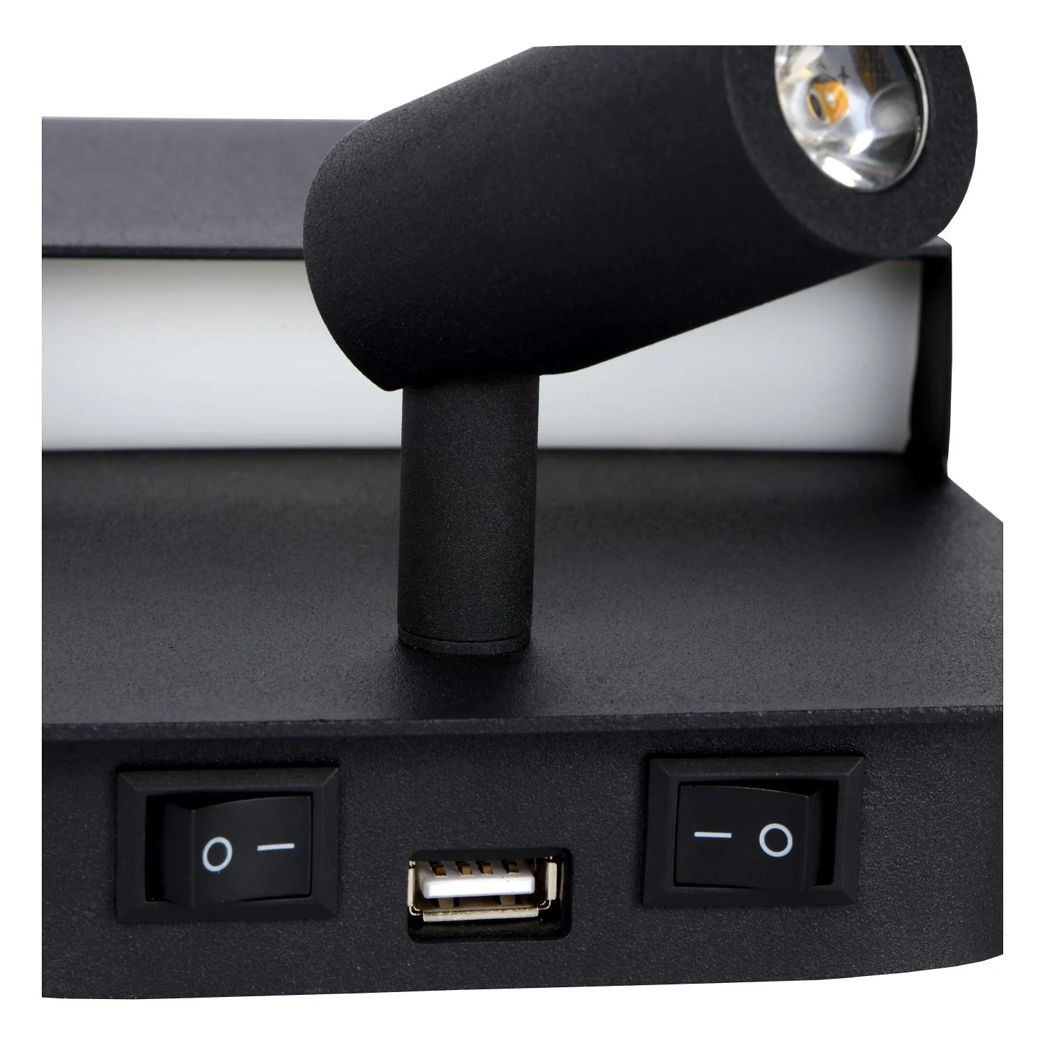 Lucide BOXER - Lampa pri poste / nu00e1stennu00e9 svetlo - LED - 3000K - s USB nabu00edjacu00edm bodom - u010dierna
