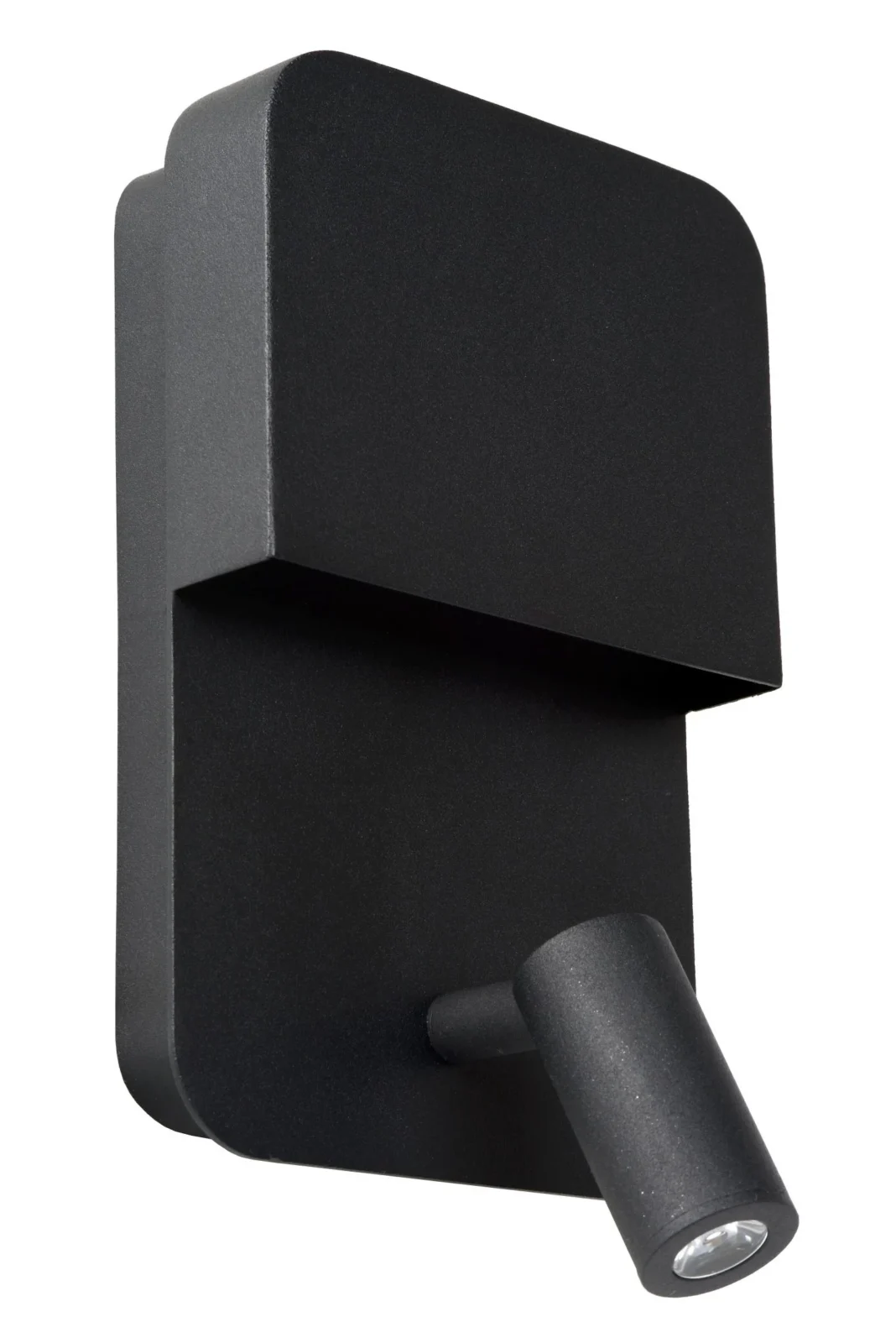 Lucide BOXER - Lampa pri poste / nu00e1stennu00e9 svetlo - LED - 3000K - s USB nabu00edjacu00edm bodom - u010dierna