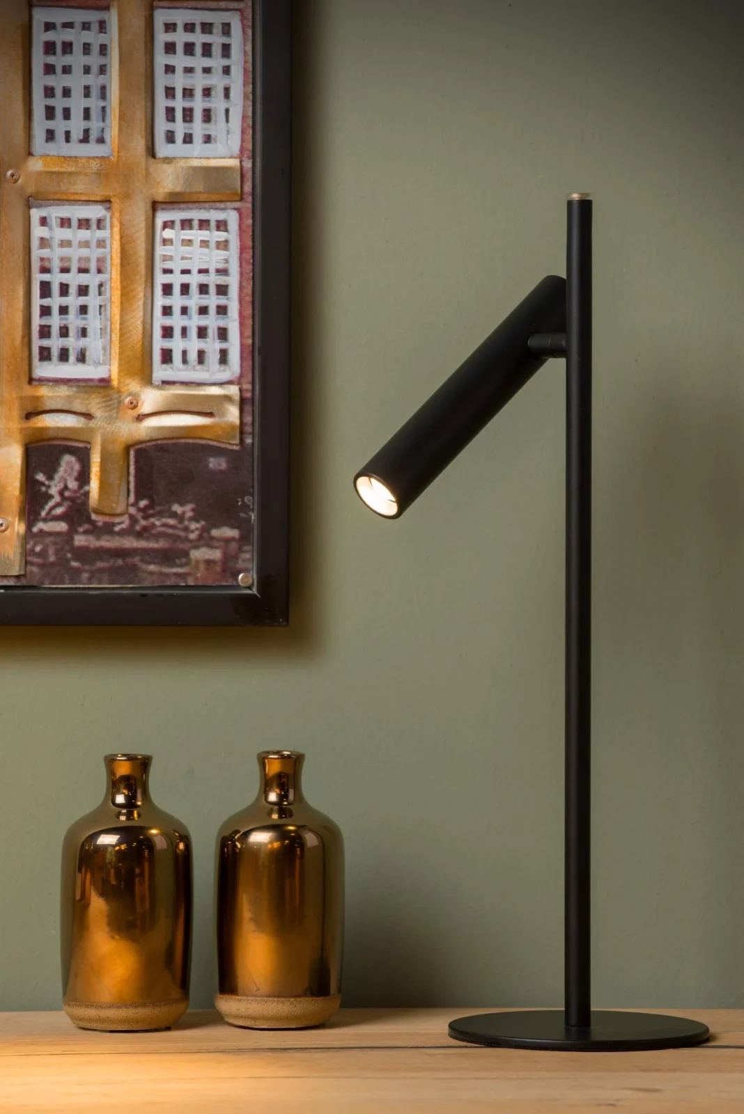 Lucide PHILON - Stolnu00e1 lampa - u00d8 13 cm - LED tlmenu00e1 - 1x4,5W 3000K - u010dierna