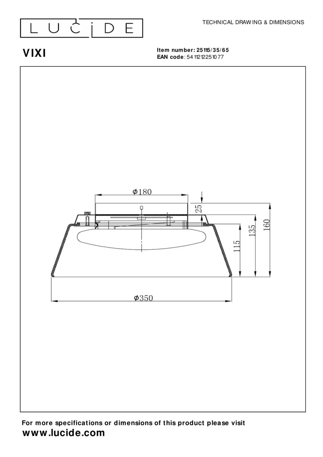 Lucide VIXI - Zapustenu00e9 stropnu00e9 svetlo - u00d8 35 cm - LED stmievanu00e9. - 1x17,6W 2900K - dymovu00e1 sivu00e1