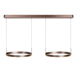 Lucide LIANE - Zu00e1vesnu00e9 svetlo - LED Dim. - CCT - 2x50W 2700K/4000K - Vhodnu00e9 do priestorov s dvojnu00e1sobnou vu00fdu0161kou a vysoku00fdm stropom - Rust Brown - Vibes