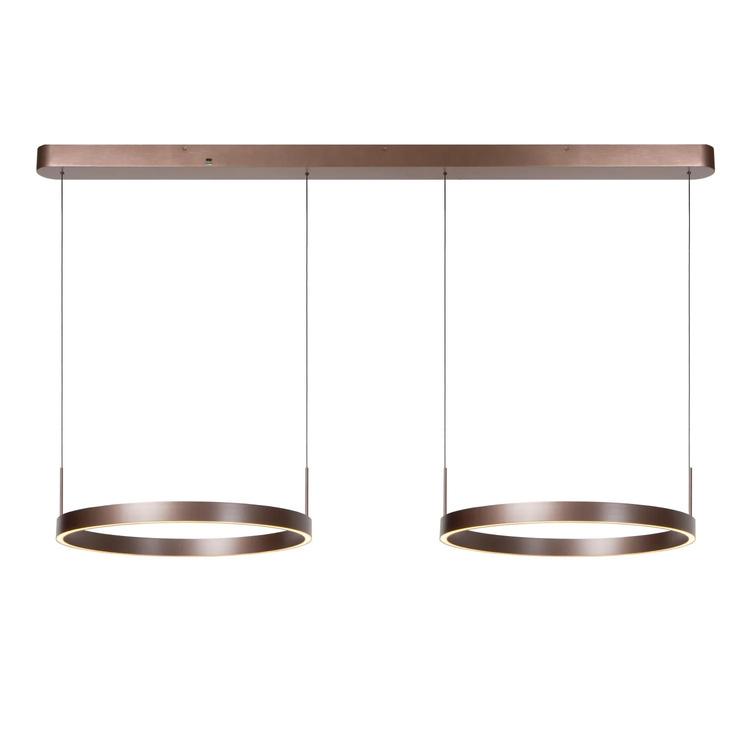 Lucide LIANE - Zu00e1vesnu00e9 svetlo - LED Dim. - CCT - 2x50W 2700K/4000K - Vhodnu00e9 do priestorov s dvojnu00e1sobnou vu00fdu0161kou a vysoku00fdm stropom - Rust Brown - Vibes